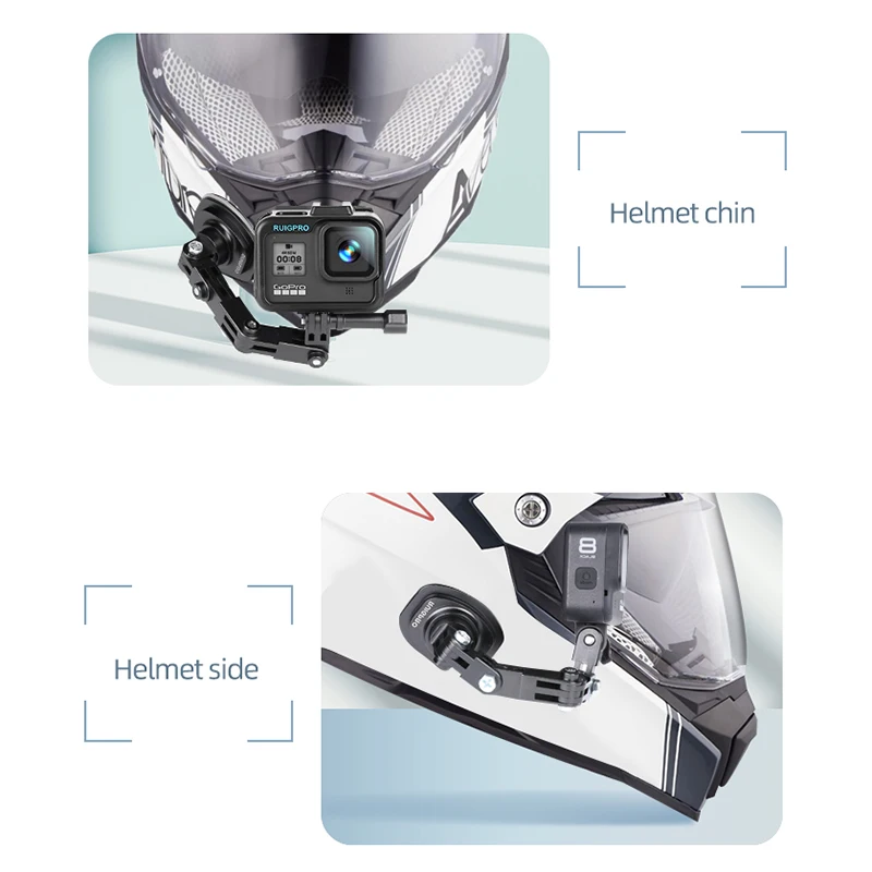 سبائك الألومنيوم تمديد الذراع خوذة جبل الذاتي صور جبل ل GoPro بطل ماكس 10 9 8 7 6 5 4for XiaoYi عمل كاميرا الملحقات