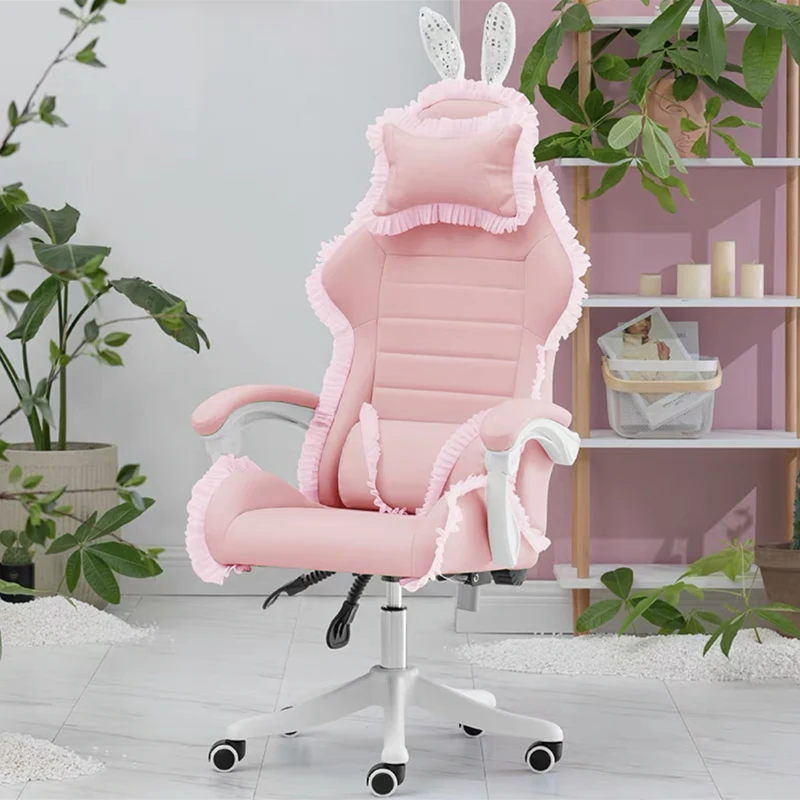 Wcg gaming chair girl cute Chair Reclining Armchair with Footrest Chair Office Furniture Pink Chair kawaii gamer chair