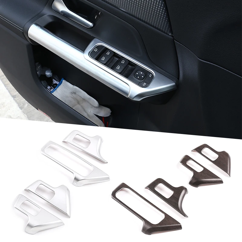 

Car Door Window Lift Switch Frame Trim Carbon Fiber ABS Chrome For Mercedes Benz B GLB Class W247 X247 2019-2020 Car Accessories