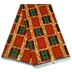 Tela con estampado de cera de Holanda, tejido de poliéster con patrón de cera Ankara, tela africana de Batik Y627