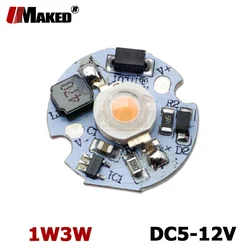 DC5-12V LED PCB Installed 1W 3W LED Chip SMD COB Doide Warm Cool White Red Green Blue Yellow 660 440 UV Growlight D20MM 12V Lamp