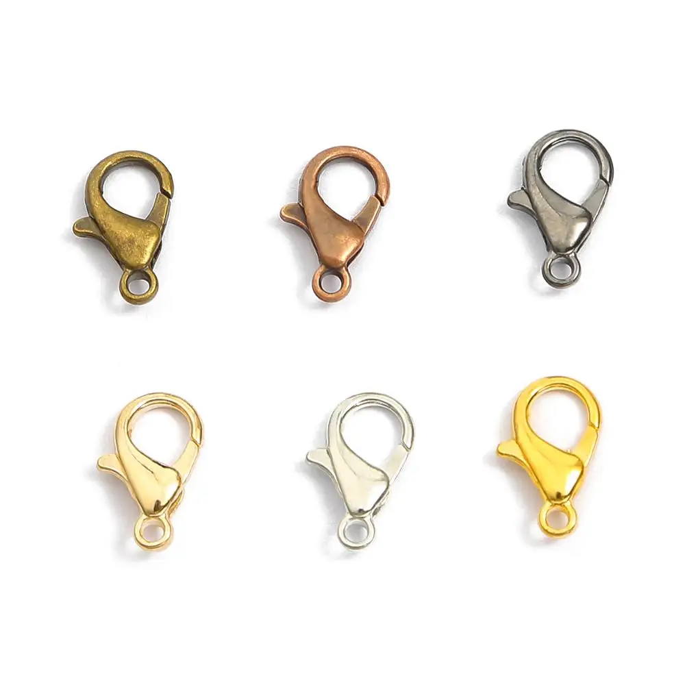 20-50pcs/lot Lobster Clasp Hook Open Circle Jump Rings Jewelry Findings DIY Making Necklace bracelet Buckle Jewelry Accessories