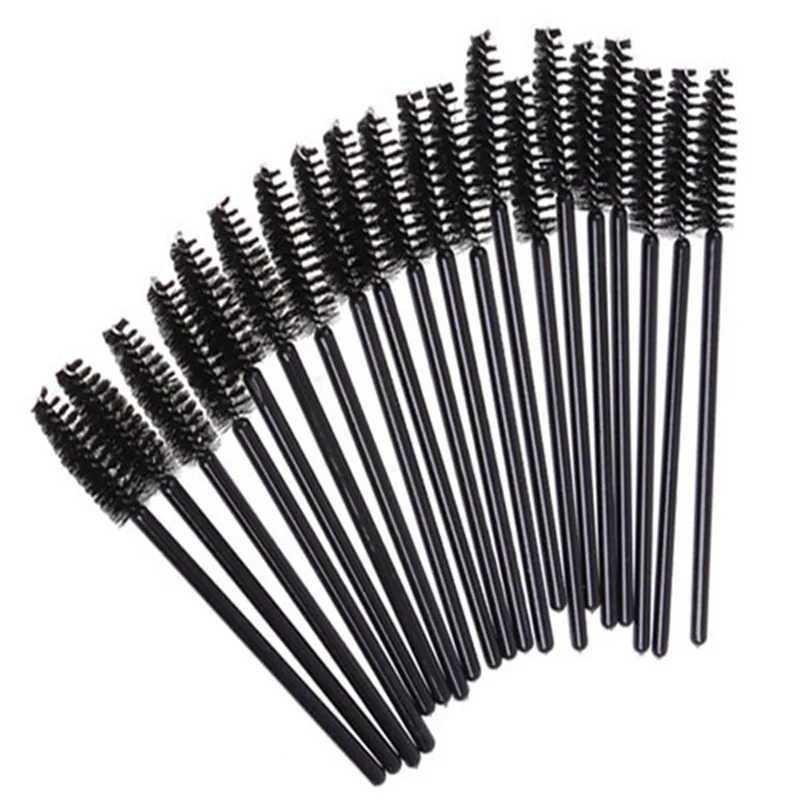 

100Pcs Eyelash Eye Lash Black Disposable Mascara Wand Brush Spoolies Makeup New