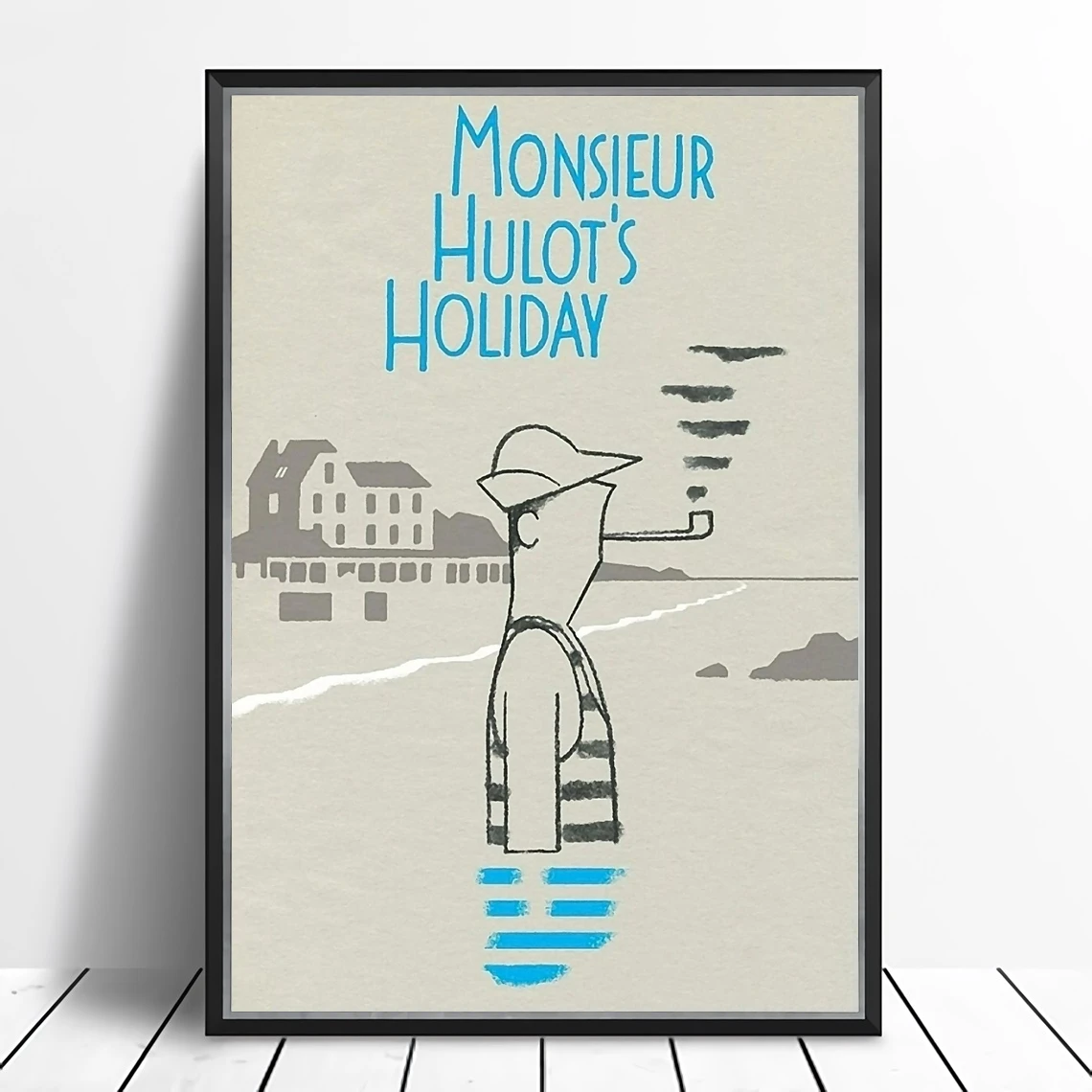 Monsieur Hulot's Holiday (1953) Poster Les Vacances de Monsieur Hulot French film Decor Art Jacques Tati Nathalie Pascaud Michel