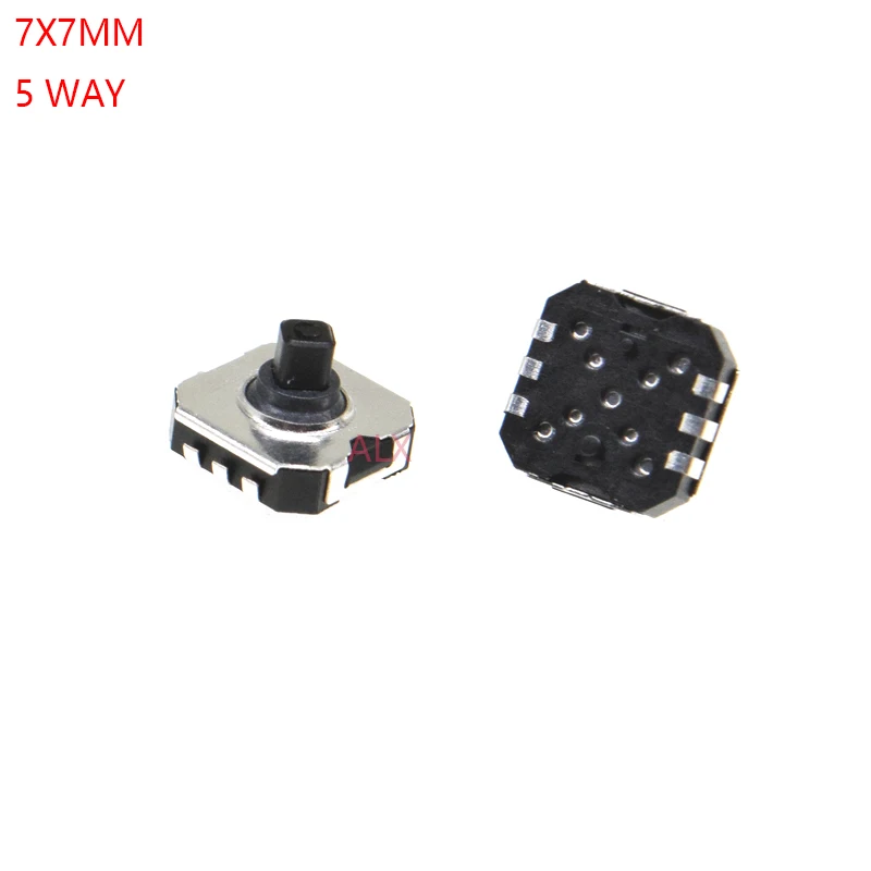 5PCS 7X7x5.2mm 6PIN five way smd Momentary TACT push button switch  smt tactile switches 7x7x5.2 7*7*5.2MM 7*7 7*7MM