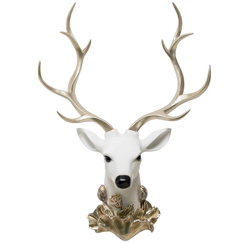 Lucky Large Lucky Animal Deer Head Wall Pendant Living Room Dining Room Entrance Background Wall Decoration Feng Shui and Home