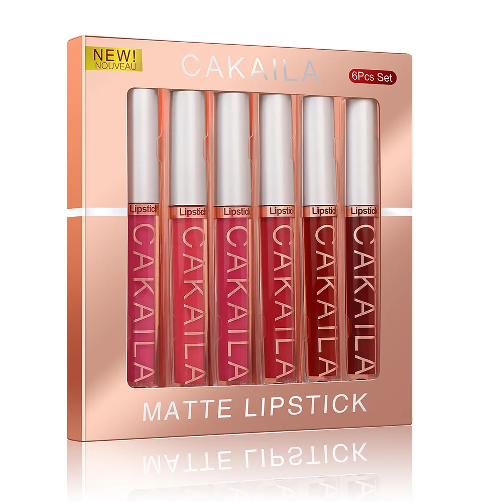 6PCS/SET Liquid Lipstick Matte No-stick Cup Long Lasting Lipgloss Waterproof Moisturizer Lip Glosses Makeup Velvet Beauty