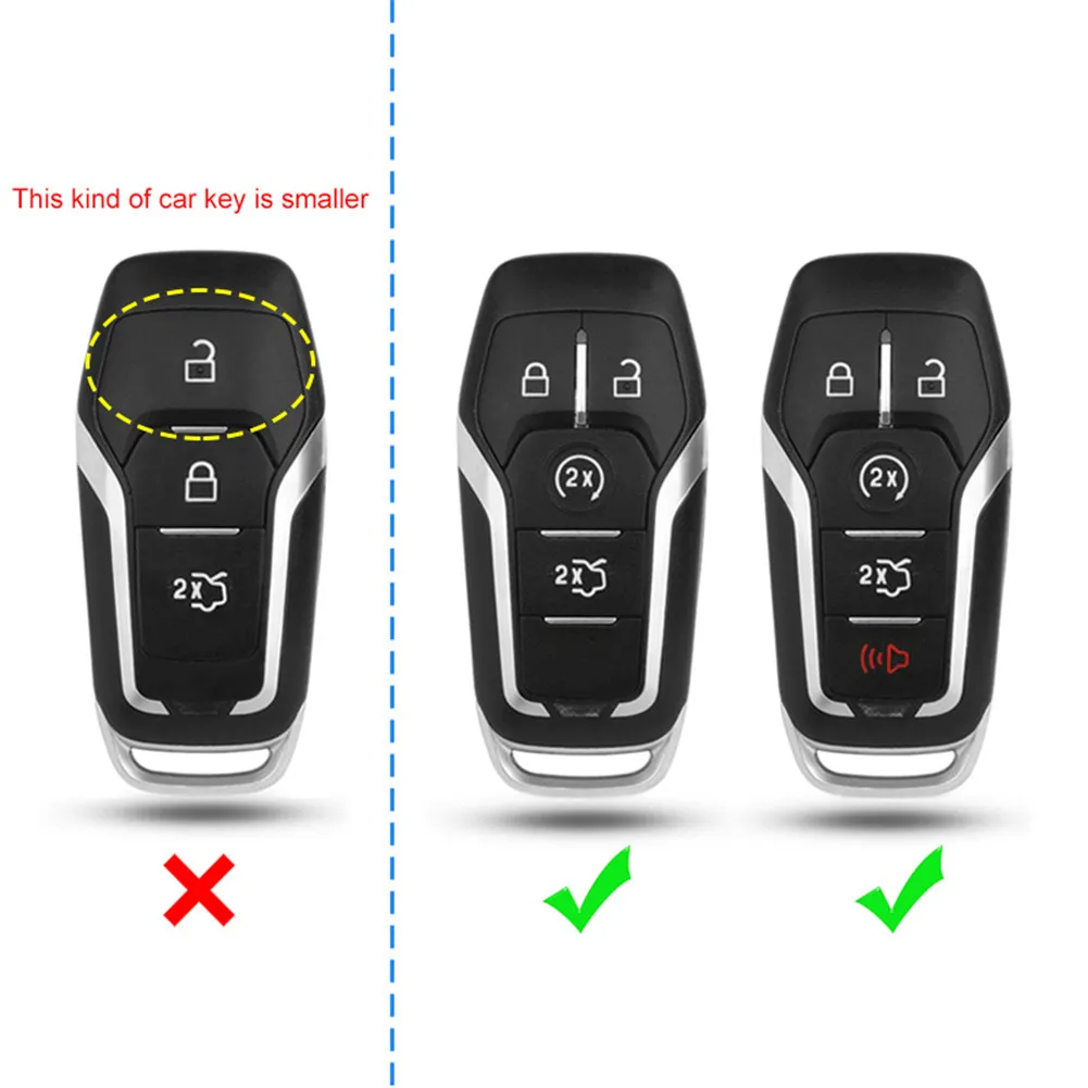 Key Case Fob Bag Holder ABS Hard Shell Cover Parts Fit For Ford Edge Explorer F150