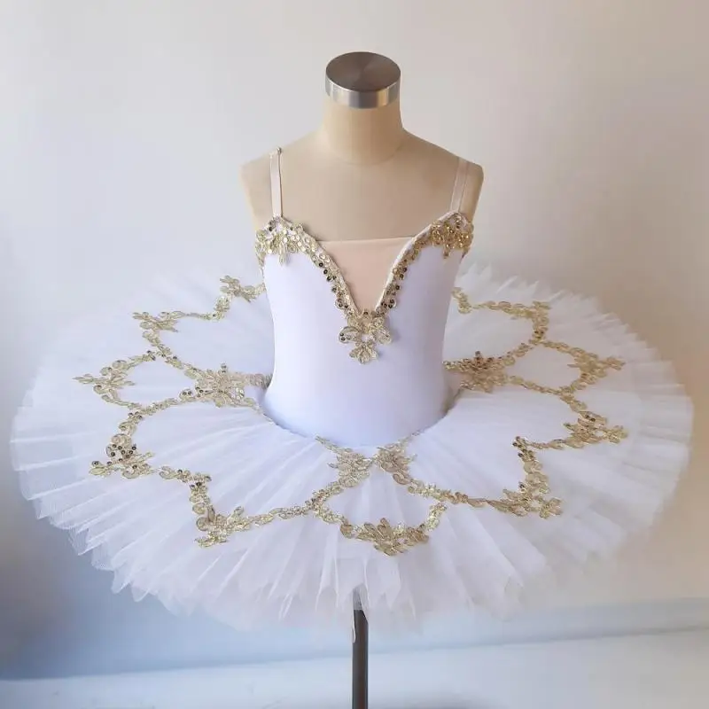 Vestido de Ballet rosa para niñas, tutú para niños, disfraces de baile de Ballet, vestido de bailarina profesional para escenario de Navidad,