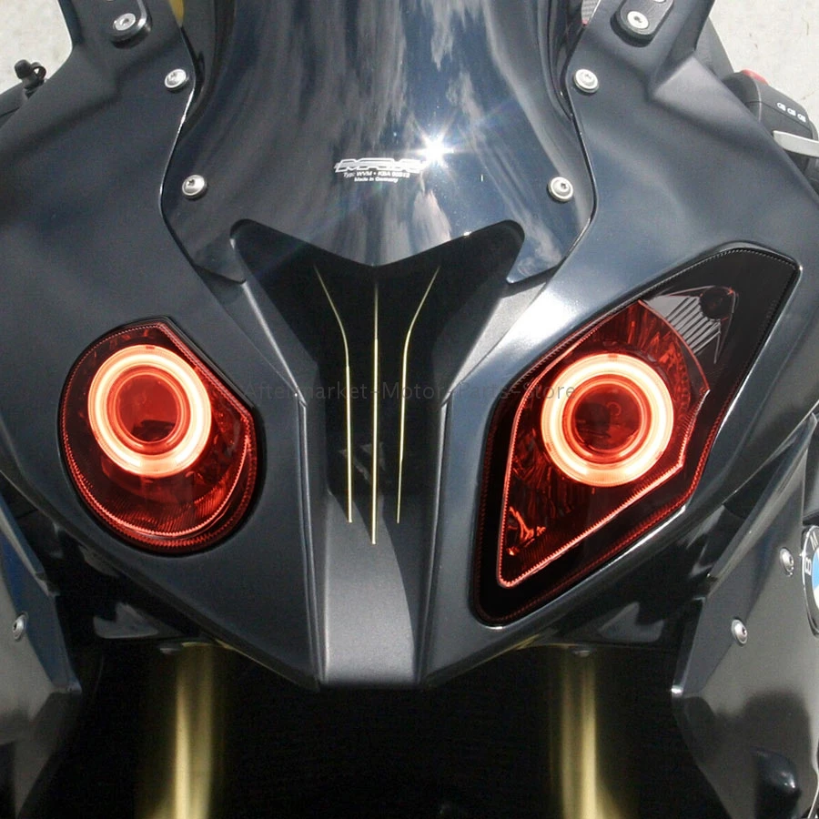 Motorcycle HID Xenon Projector Conversion Headlight LED Red Angel Eyes Headlamp For BMW S1000RR S 1000 RR 09-14