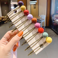 Summer Hot Girls Color Ball Hair Clips Barrette for Women Solid  Simplicity Mini Elegant Hairpin Headdress Hair Accessories