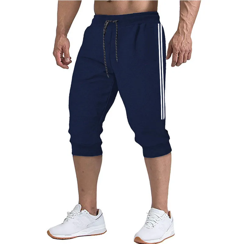 Fashion Men Jogger Casual Slim Harem Shorts Soft 3/4 Trousers Fashion New Brand Men Sweatpants Summer Comfy Male Shorts S-XXXL