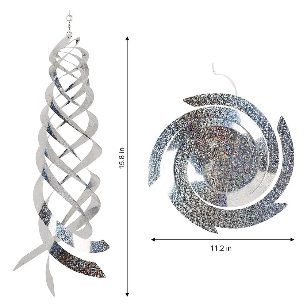 Bird Repell-ent Spiral Reflectors Hanging Reflective Bird Deterent Device Garden Decorative Garden Scarecrow Yard Bird Repeller