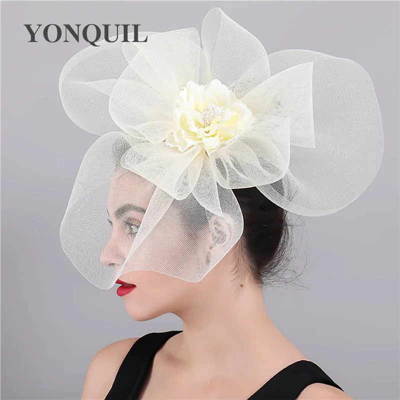 New Purple Fascinator Wedding Pillbox Hat Women Elegant Millinery Hats Hair Clip Church Ladies Party Headpiece Fashion Headwear