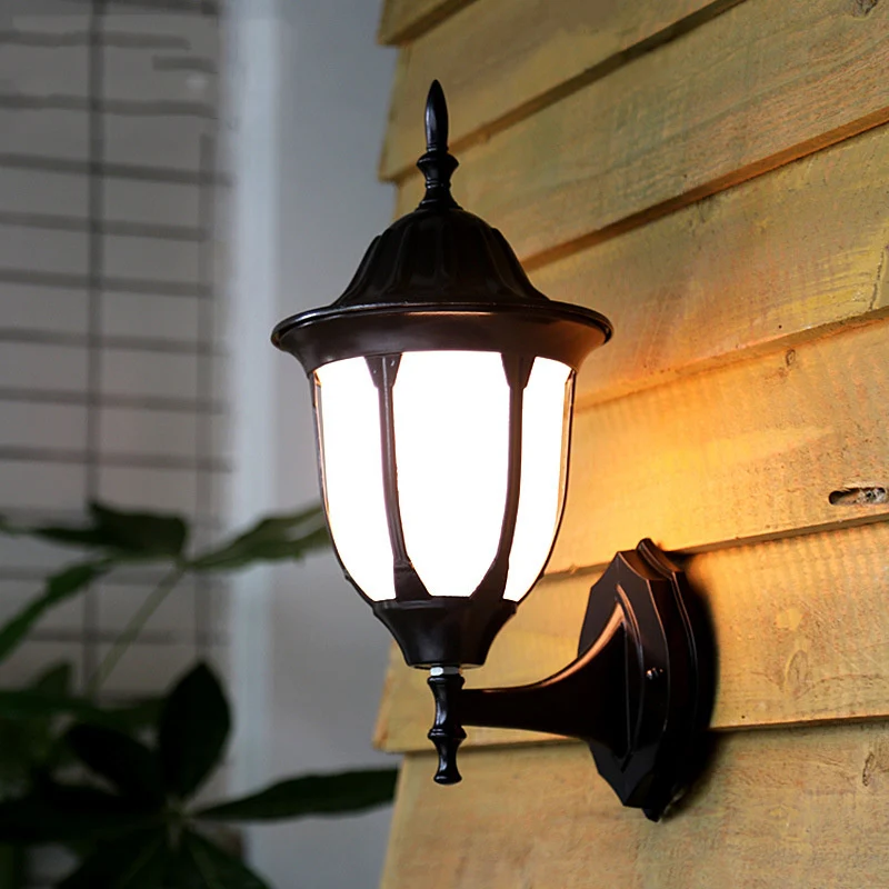 Europe Outdoor Wall Lamp Waterproof Garden Lights Retro Creative Acrylic Shade Fence Lighting