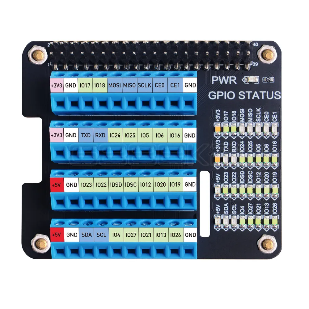 GeeekPi Raspberry Pi GPIO винтовая Клеммная плата расширения с микро светодиодом для Raspberry Pi 4B / 3B + / 3B / Zero W