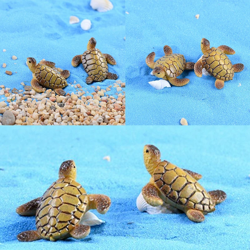 1pc Mini Sea Turtle Model Resin Figurines Fairy Garden Miniatures Fish Tank Acessories DIY Terrarium Landscape Decoration