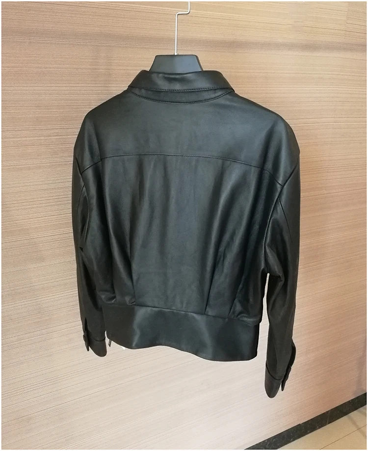 Blouson en cuir véritable pour femme, de haute qualité, style coréen, pour vélo, B346, printemps automne 2020