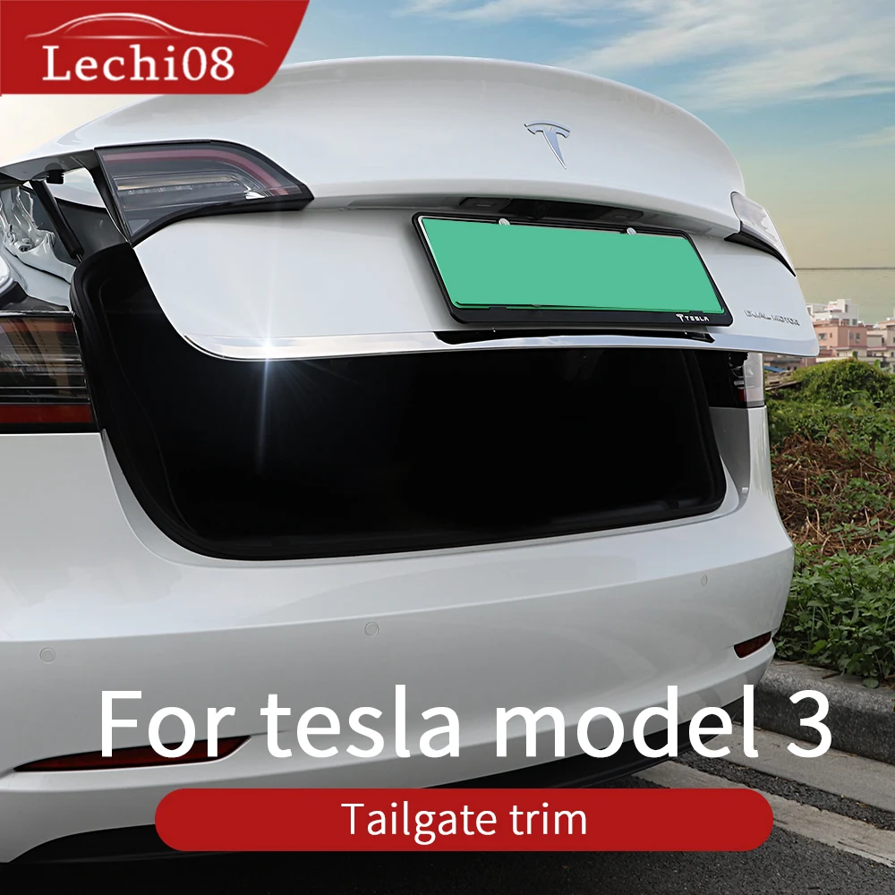 

Stainless steel Tailgate trim for Tesla model 3 accessories/car accessories model 3 tesla three tesla model3 accessoires tesla 3