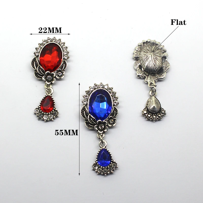 YWXINXI 10Pcs new alloy flat-bottom rhinestone brooch, used for romantic wedding wedding wine bottle bow decoration accessories