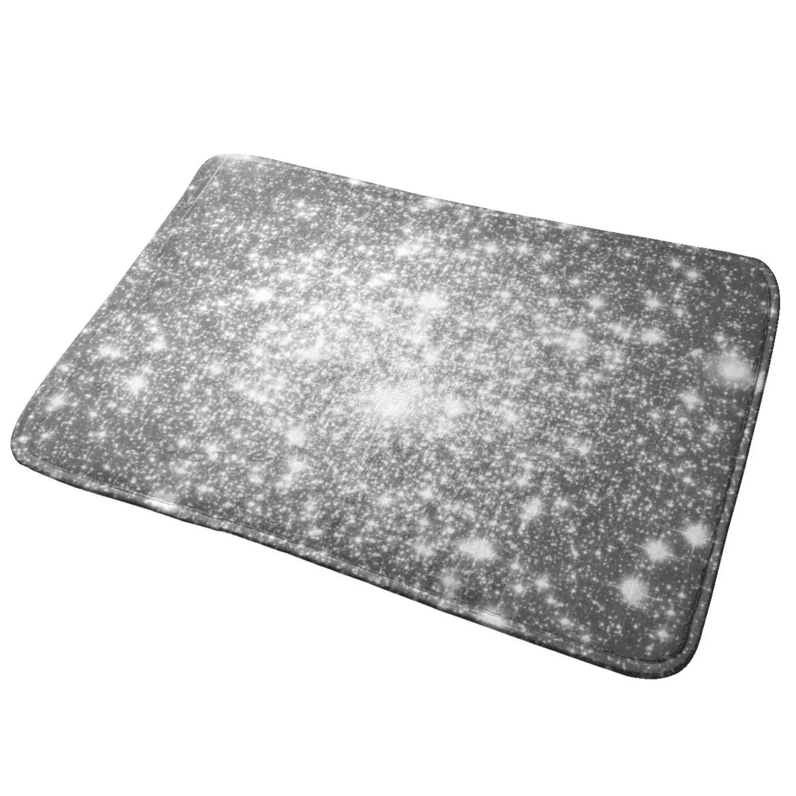 Galaxy Sparkle Stars Silver Gray Entrance Door Mat Bath Mat Rug Sparkle Stars Gray Grey Silver Diamonds Shimmering Galaxy