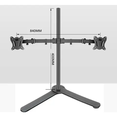 K2-240 데스크탑 스탠드, 풀 모션 360 도 스틸 듀얼 모니터 홀더, 클램프 베이스 모니터 마운트 암, 하중 15kg, 400mm