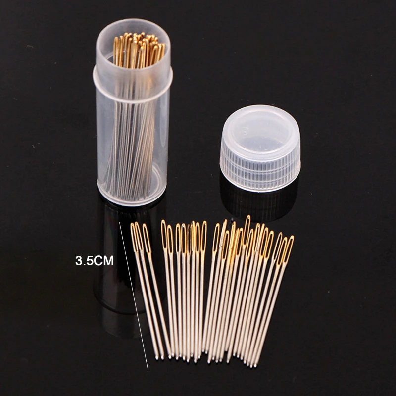 30 PCS Cross Stitch Needles Gold Tail Needle Blunt Embroidery Needle Cross Stitch Needlework Tools Home DIY Sewing Needles