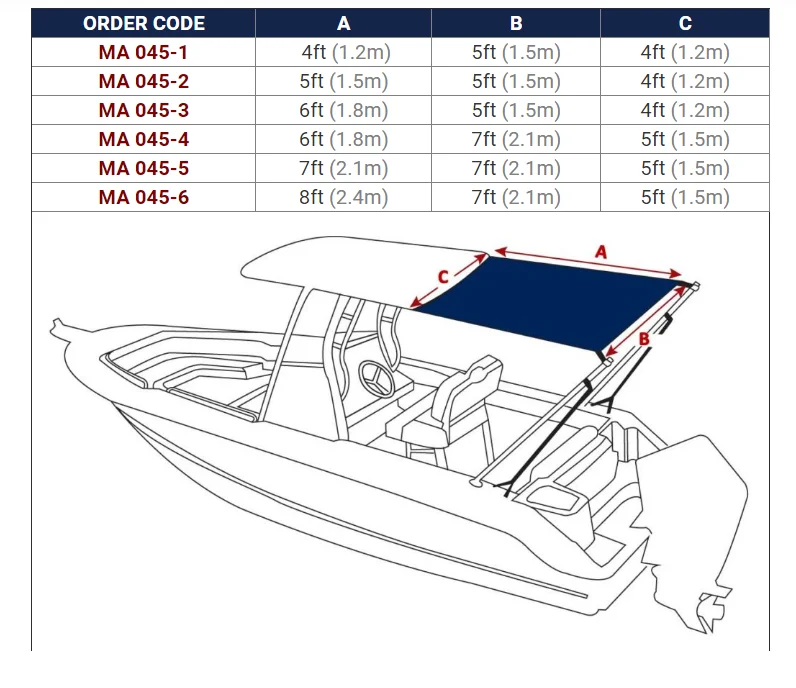 Jacht morski t-top Boat Shade Stern Shade zestaw do przedłużania rzęs czarny niebieski szary MA 045 1-6