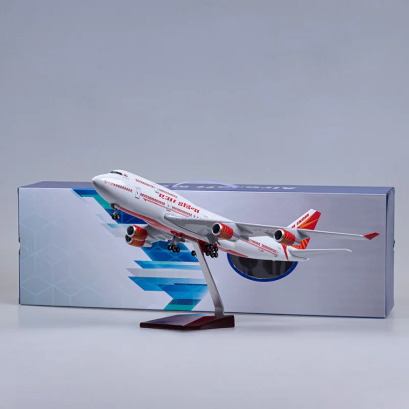 

47cm airplane model toys B747 AIR India Airways aircraft model with light and wheel 1/150 scale diecast resin alloy plane