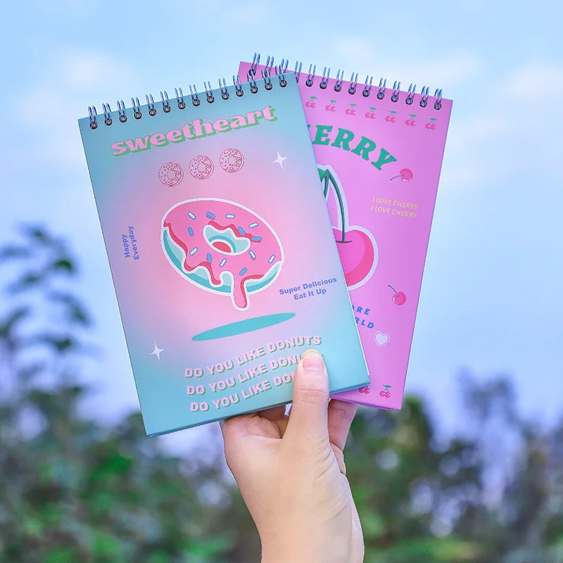 Sharkbang 365 Days Weekly Daily Planner Lovely Cherry Time Schedule Book Memo Pads Double Coil Journal Dairy School Stationery