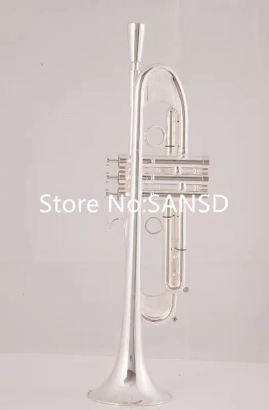 Brand New Bb Trumpet Sliver Plated Professional Musical Instrument With Mouthpiece Case Free Shipping