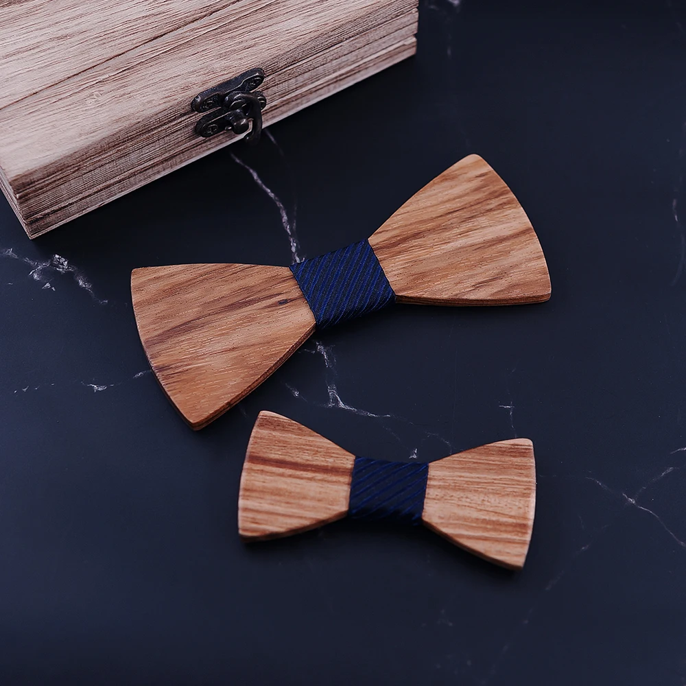 Classic Kid Wooden Bow tie Boy Girl Baby Children BowTie Fashion Zebra Wood Color Pets Cravate