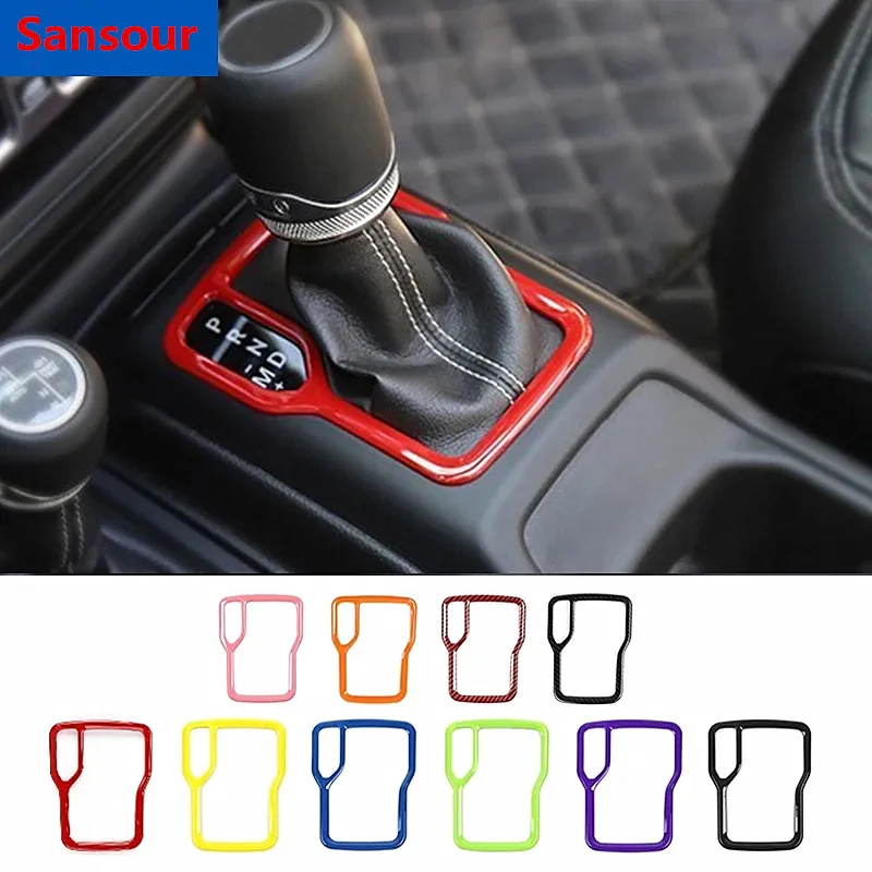 Carbon Fiber Gear Shift Panel Trim Cover Automatic Decoration Interior Accessories 4WD empat for Jeep Wrangler JL 2018-2025