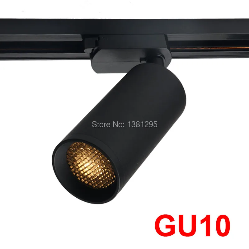 1PCS LED Rail Spots GU10 Fitting Track Light Matt Black White 1 3 Phase Tracklight Spotlight Home Store Shop Lamp System