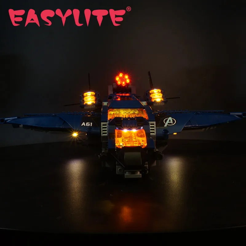 EASYLITE LED Light Set For 76126 Endgame Ultimate Quinjet Blocks Bricks Only Lighting Kit Not Include Model