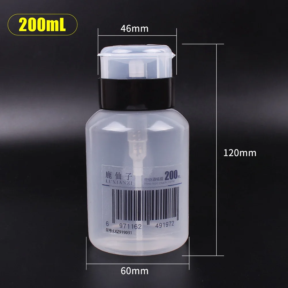 LUXIANZI 200ml Press-on Plastic Alcohol Bottle With Lock Storage Cleaner Soldering Paste Flux Press For Phone PC Tablet Repair