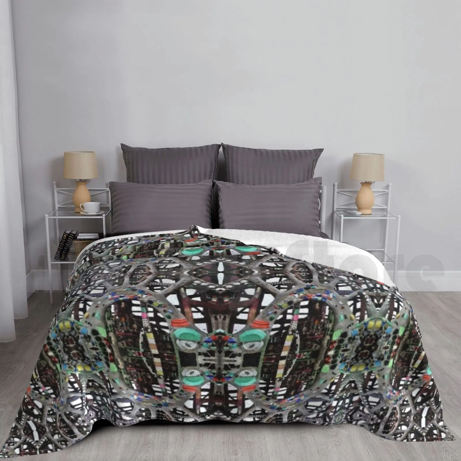 Cobertor de beleza infinita moda personalizada Los Angeles La Califórnia radiação simetria radial abstrata artística