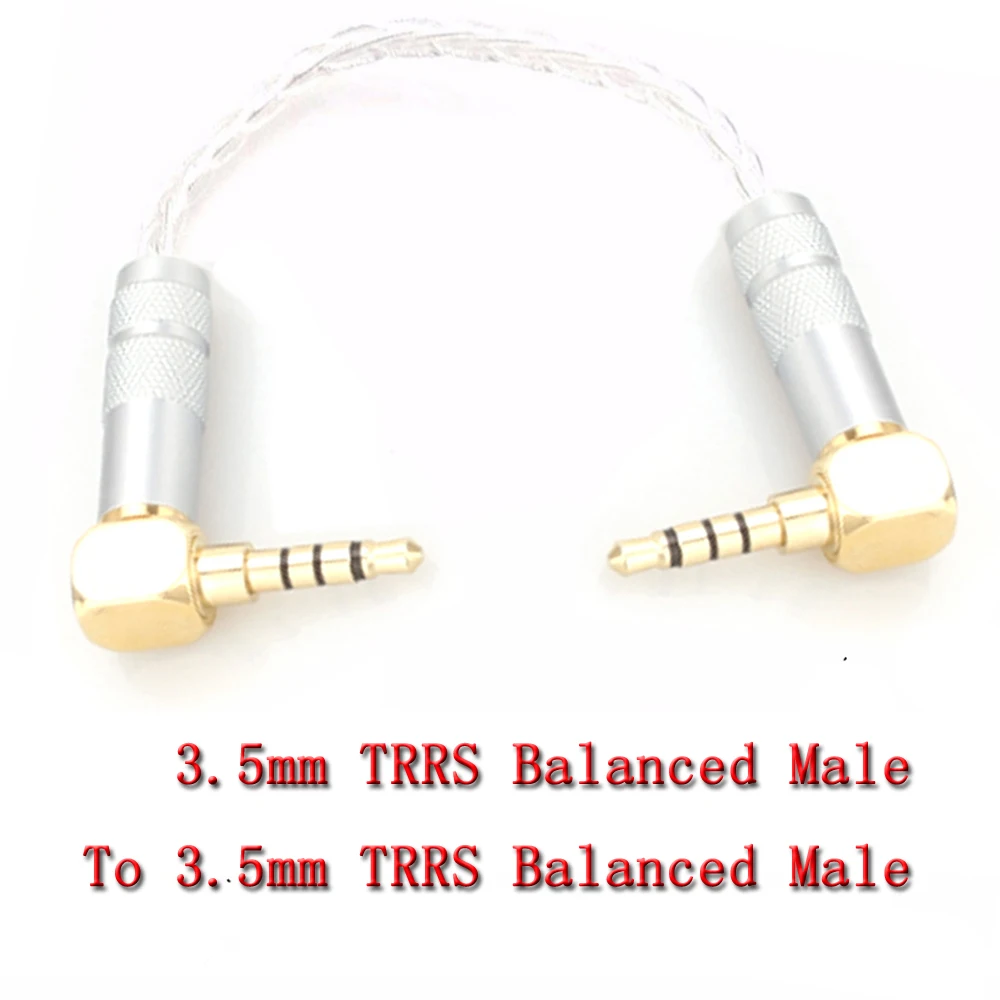 Haldane HIFI 3.5mm TRRS Balanced Male to 3.5mm TRRS Balanced Male Hi-End Audio Adapter 8 Cores 7N OCC Silver Plated Cable