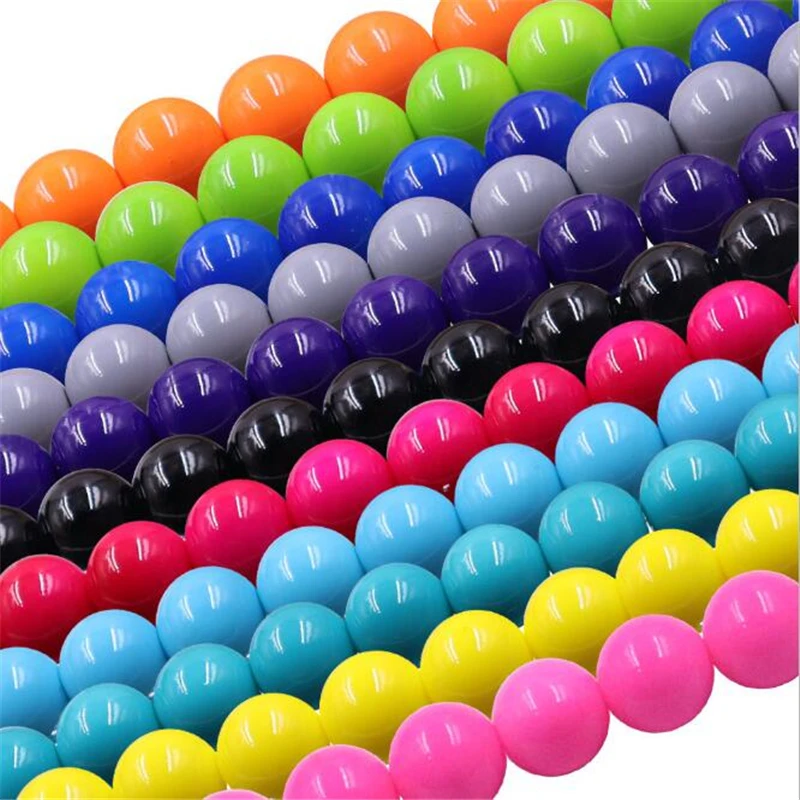 4-12mm Painted Color Pearlized Round Loose Glass Imitation Pearl Beads for Choker Necklace Bracelet Earrings Jewelry Making