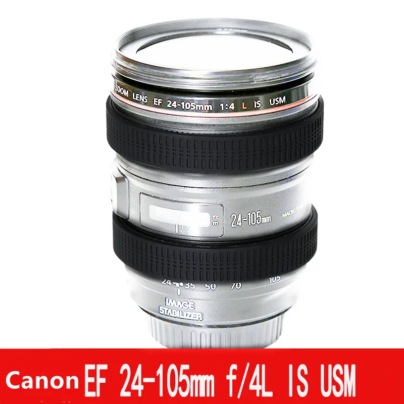 Silicone Focus Ring + Zoom Ring Rubber Band Protector for Canon EF 24-105mm f/4L IS USM