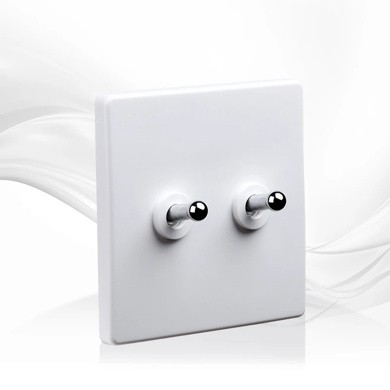 86 Type Wall Light Toggle Switch Silver Lever White Flame Retardant PC Panel 1-4 Gang 2 Way Lamp Switch
