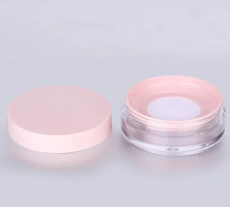 

10g Plastic Empty Powder Case Makeup Jar Travel Kit Blusher Cosmetic Makeup Containers with Sifter powders puff and Lids SN469