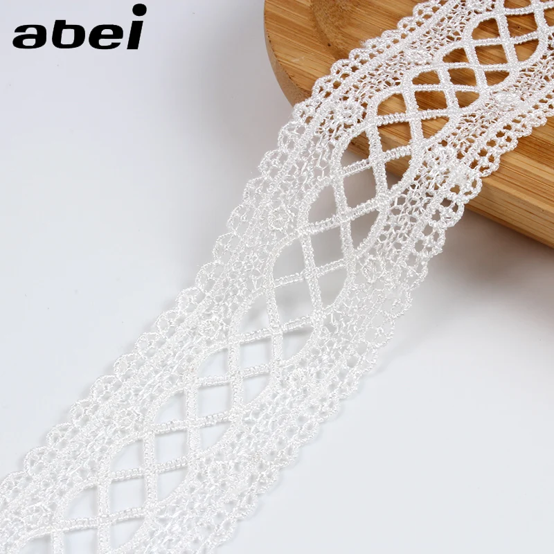 2Yards 4cm White Lace Ribbon Embroidered Hollow lace trims DIY Garments Edge Embellishment Appliques Accessories