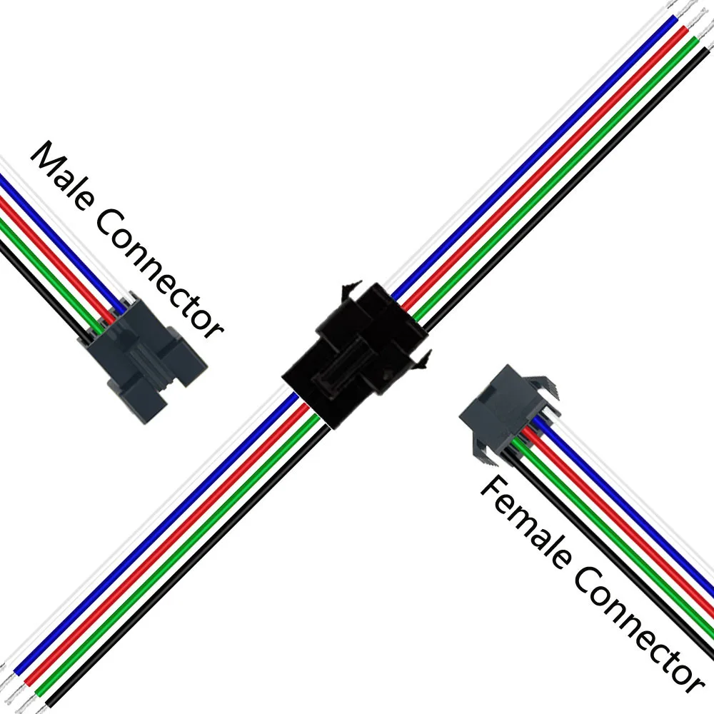 JST Connector Male And Female 15cm 10-100 pairs 2pin/3pin/4pin/5pin for 5050/3528 WS2812B/WS2811 LED Strip