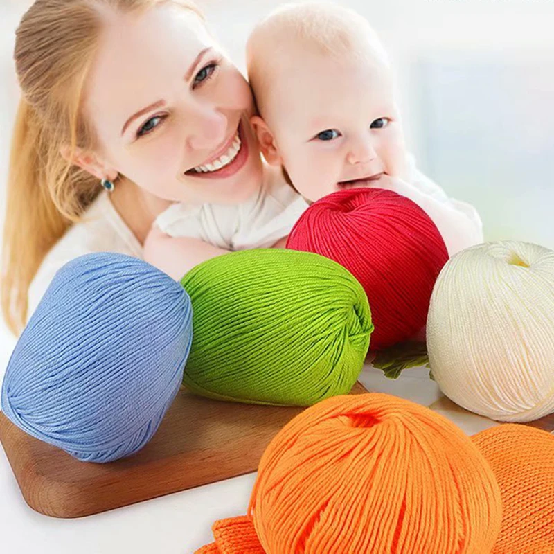 500g=10pcs Cotton Baby Silk Yarn Multi Color Soft Warm Knitting Wool Yarn Crochet For Knitting Dolls Hats Clothing