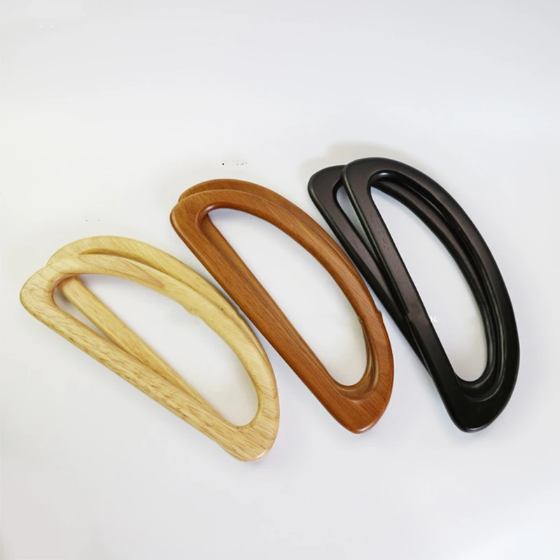 24cm Solid Wood D Shape Bags Handle Wooden Purse Frame Hanger DIY Wooden Handbag Handles Bag Accessories Hardware Replacement