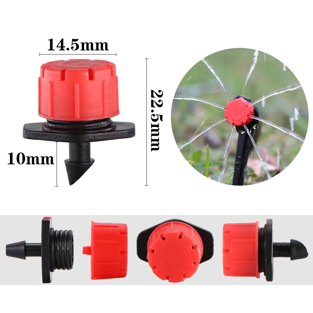 Ogród regulowany z kroplomierzem 8-otwór dysza spadek zraszacz do nawadniania 1/4 \'\'Barb Anti-Clogging Dripper emiter kwiat łóżka warzyw