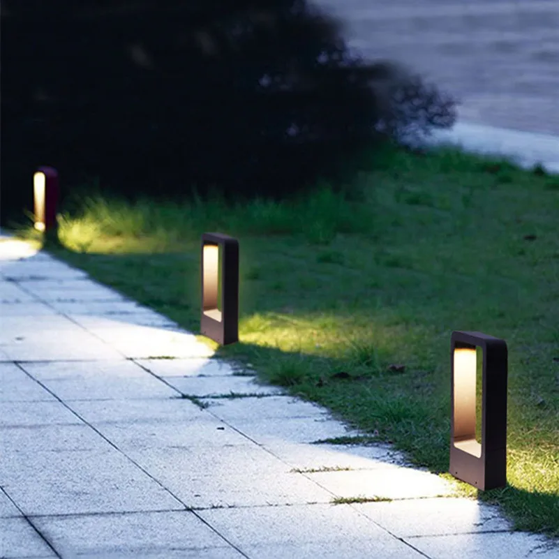 Outdoor Waterproof 15W LED Lawn Lamps Modern Simple Garden Pillar Light Courtyard villa landscape lawn bollards community light