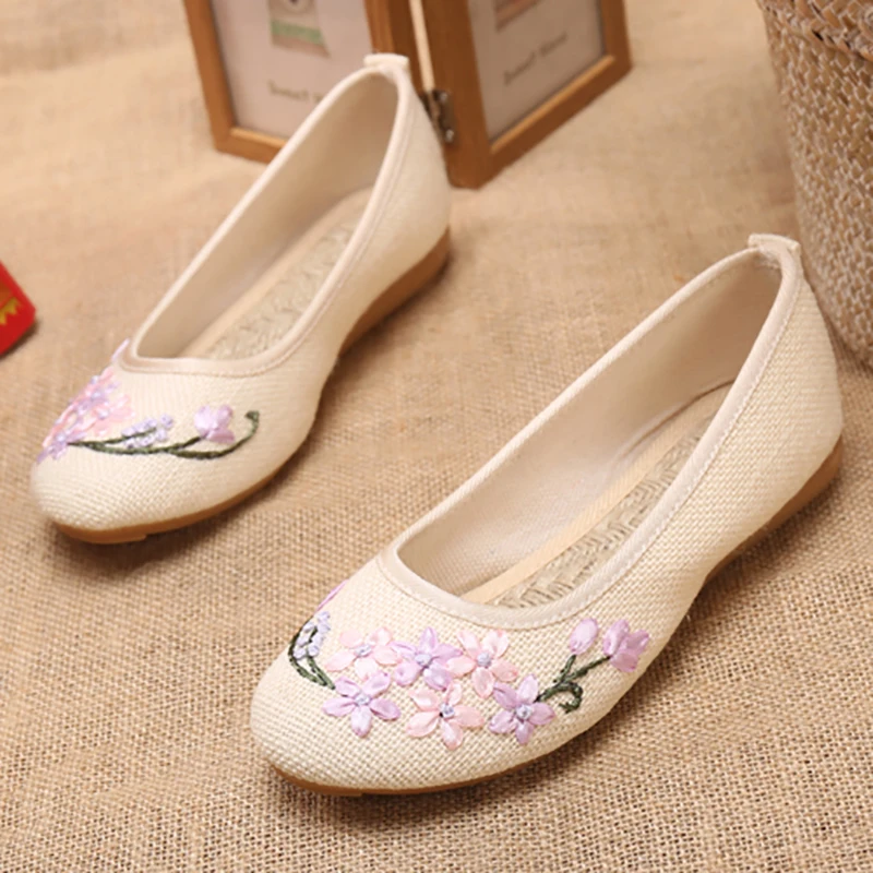 2020 Summer New Women Shoes Soft Bottom Shoes Ancient Retro Embroidered Shoes Hanfu Fairy Shoes Traditional Stage Shoes SL3701