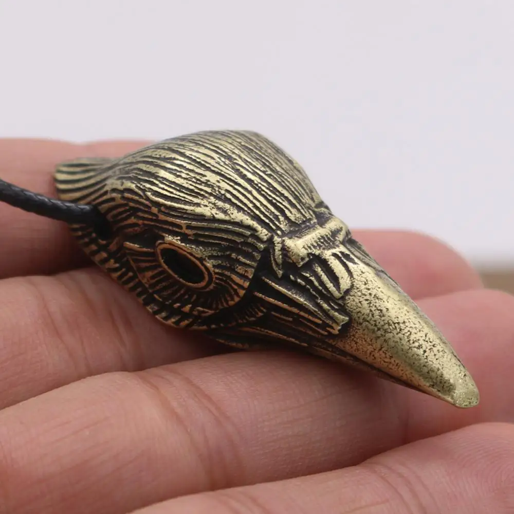 viking raven head pendant black bird charm men necklace Goth Odin Raven Skull Jewelry Amulet Talisman Gothic Animal Bird Pendant